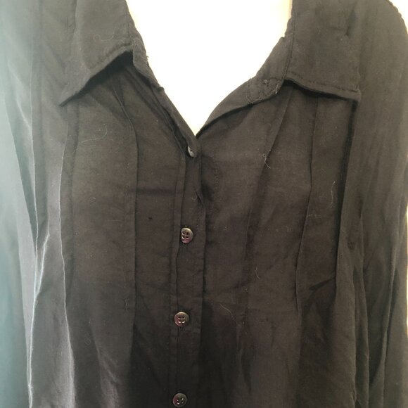 Company One Woman - Long Sleeve Black Button Down Shirt - Size 2X - Picture 4 of 8